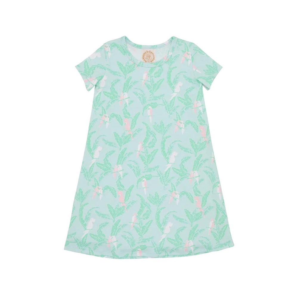 TBBC Polly Play Dress Short Sleeve - Parrot Island Palms